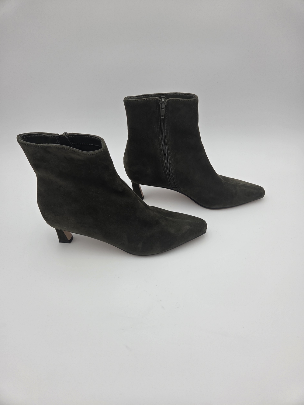 Steve Madden- Kapital Dark Green Suede Pointed Toe Ankle Booties Size 7.5M